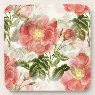 Porta-copo Pink Camellia Floral Patterno