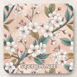 Porta-copo Pink Cherry Blossom Sakura Padrão a Rosa (4)