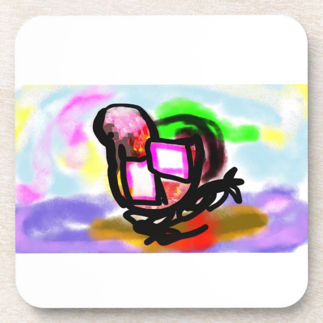 Porta-copo Pink flamingo joy love  (Frente)