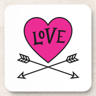 Porta-copo Pink Heart Cupid's Bows LOVE