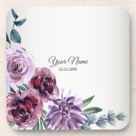 Porta-copo Pink Red Floral Geometric Watercolor Wedding Party