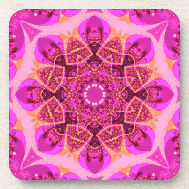 Porta-copo Pinta Girly Delight Mandala Art: Conjunto de Seis (Frente)