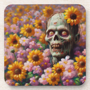 Porta-copo Pintura a óleo de Zombie no Dia das Bruxas de Flor
