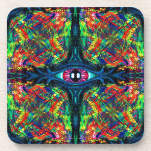 Porta-copo Pintura a óleo visionária surreal distorcida e alu