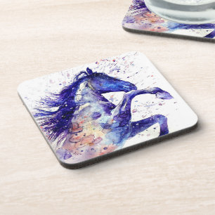 Porta-copo Pintura Artística de Cavalo com respingos em Aquar