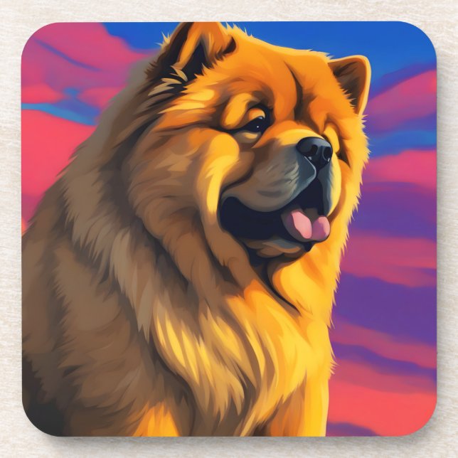 Porta-copo Pintura Chow Chow (Frente)