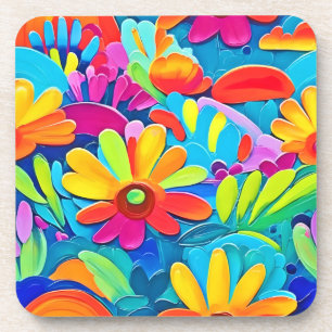 Porta-copo Pintura Colorida de Energia do Flor