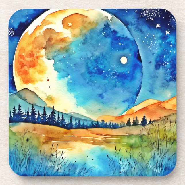 Porta-copo Pintura da Lua Cheia (Frente)