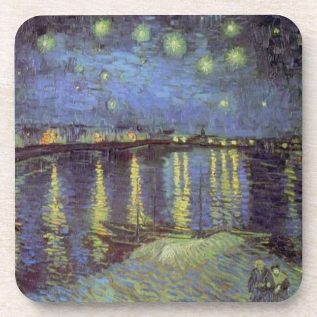 Porta-copo Pintura da Noite Estrelada de Van Gogh (Frente)