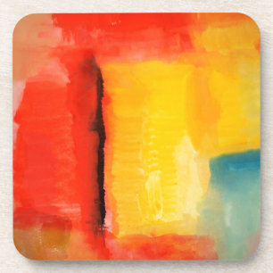Porta-copo Pintura de Abstrato Amarelo Vermelho Moderno