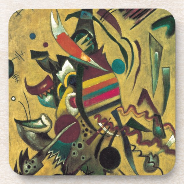 Porta-copo Pintura de Canvas de Pontos Kandinsky (Frente)