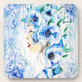 Porta-copo Pintura de Fantasia Blue Floral