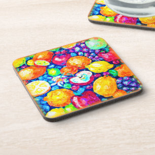 Porta-copo Pintura de Frutas de Uvas, Maçãs e Citros. Comprar