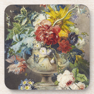 Porta-copo Pintura de Jardim Botânico Floral Elegante Vintage