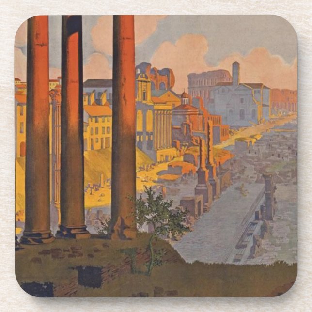 Porta-copo Pintura de Viagem de Anúncio da Roma Antiga (Frente)