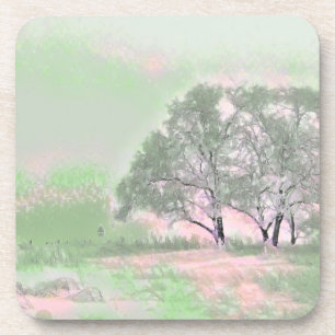 Porta-copo Pintura em paisagem verde de inverno