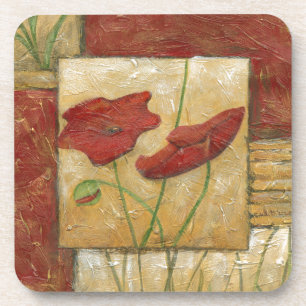 Porta-copo Pintura Floral com Traços Visíveis do Pincel