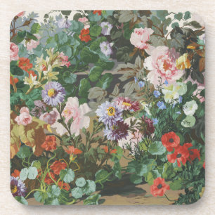 Porta-copo Pintura floral de flores coloridas vintage bonitas