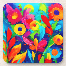 Porta-copo Pintura Vibrante Fantasia Floral