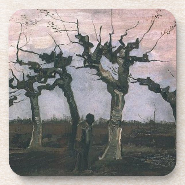Porta-copo Pinturas de árvores de Vincent van Gogh (Frente)