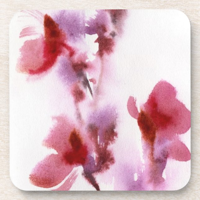 Porta-copo Pinturas florais abstratas 3 da aguarela (Frente)