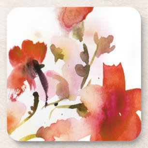 Porta-copo Pinturas florais abstratas da aguarela