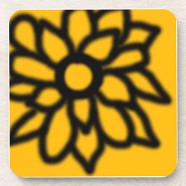 Porta-copo Pires de Flores Pop Art (Amarelo)