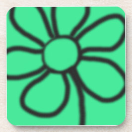 Porta-copo Pires de Flores Pop Art (Verde)