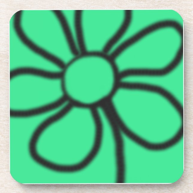 Porta-copo Pires de Flores Pop Art (Verde) (Frente)