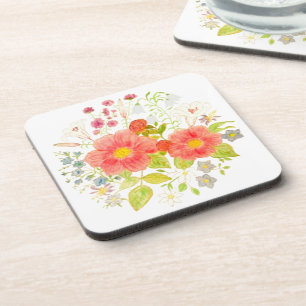Porta-copo Pires de Plástico Floral