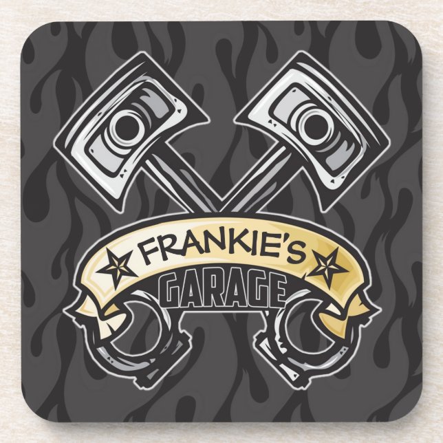 Porta-copo Pistões de Rod Quente Fantasmas Chama Chamas Perso (Frente)