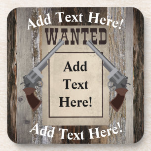 Porta-copo Pistolas Dueling Sinal Mais Desejado Madeira Rústi