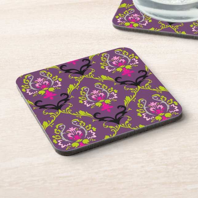Porta-copo PixDezines Chantal Damask/cor de fundo DIY (Left Side)