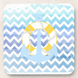 Porta-copo PixDezines chevron/náutico/aquarela