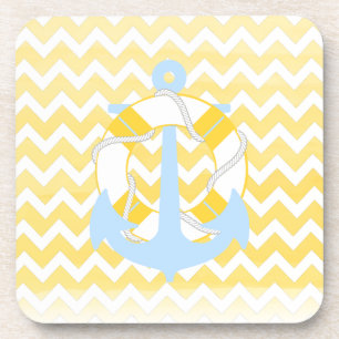 Porta-copo PixDezines chevron/naútico/aquarela