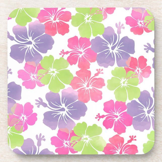 Porta-copo PixDezines hibisco/fundo de diy (Frente)