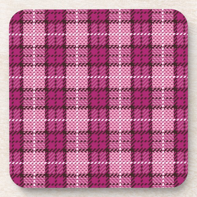 Porta-copo Pixel Plaid_Magenta-Black (Frente)