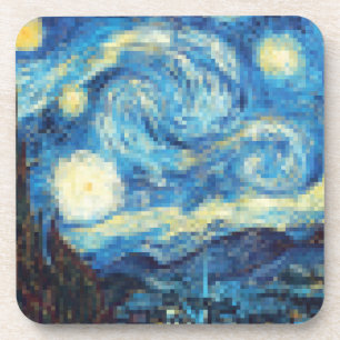 Porta-copo Pixelada Starry Night por Van Gogh