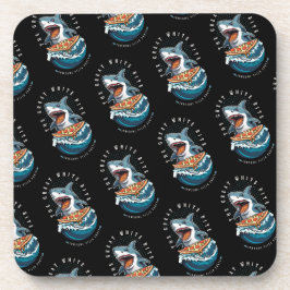 Porta-copo Pizza de Comida de Tubarão | Excelente Bite Branca