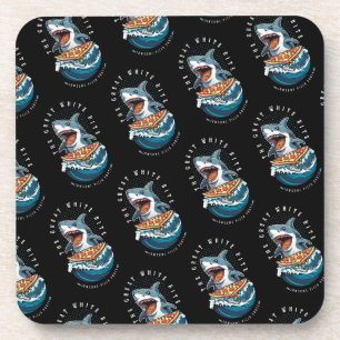 Porta-copo Pizza de Comida de Tubarão Excelente Bite Branca