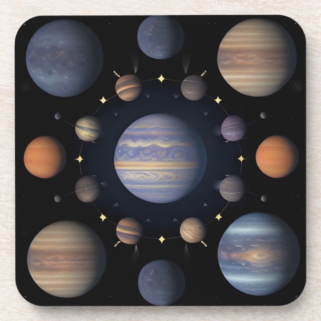 Porta-copo Planetas do Sistema Solar Projeto de Órbita Espaci (Frente)