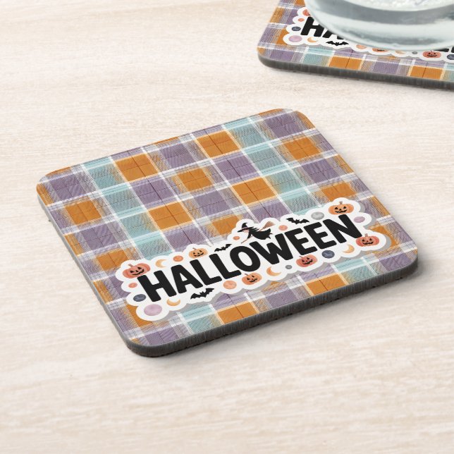 Porta-copo Playful Halloween Plaid Hard (Left Side)