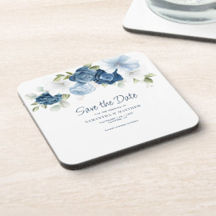 Porta-copo Poeira Azul Casamento Aquarela Salve a Data