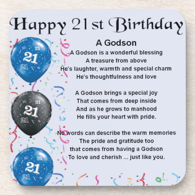 Porta-copo Poema do Godson - aniversário de 21 anos (Frente)