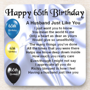 Porta-copo Poema do marido - 65th aniversário