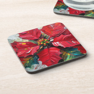 Porta-copo Poinsetos vermelhos