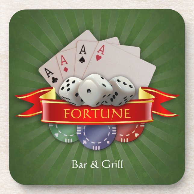 Porta-copo Poker Mania - Cards, Dices, Chips (Frente)