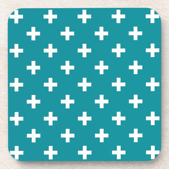 Porta-copo Polka branca cruza-se em chá (Frente)