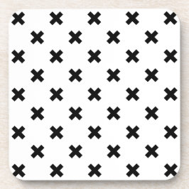 Porta-copo Polka preto cruza em branco