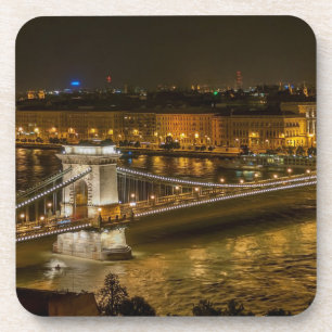 Porta-copo Ponte da Cadeia de Budapeste à Noite
